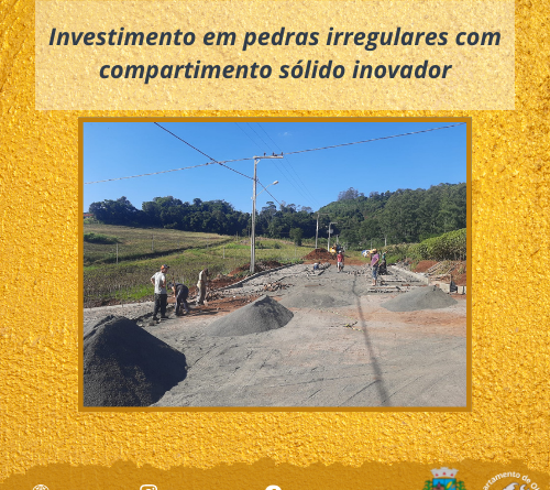 Pavimentação com pedras irregulares em Cunhataí